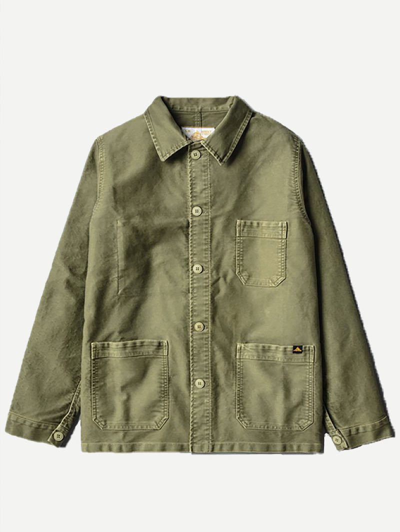 Le Mont Saint-Michel Khaki Washed Moleskin Work Jacket
