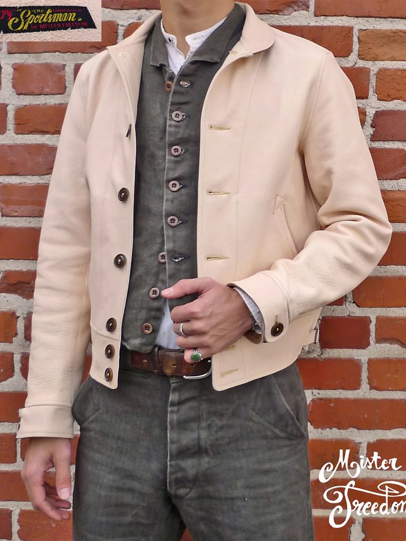 Mister Freedom Campus Leather Jacket in Natural