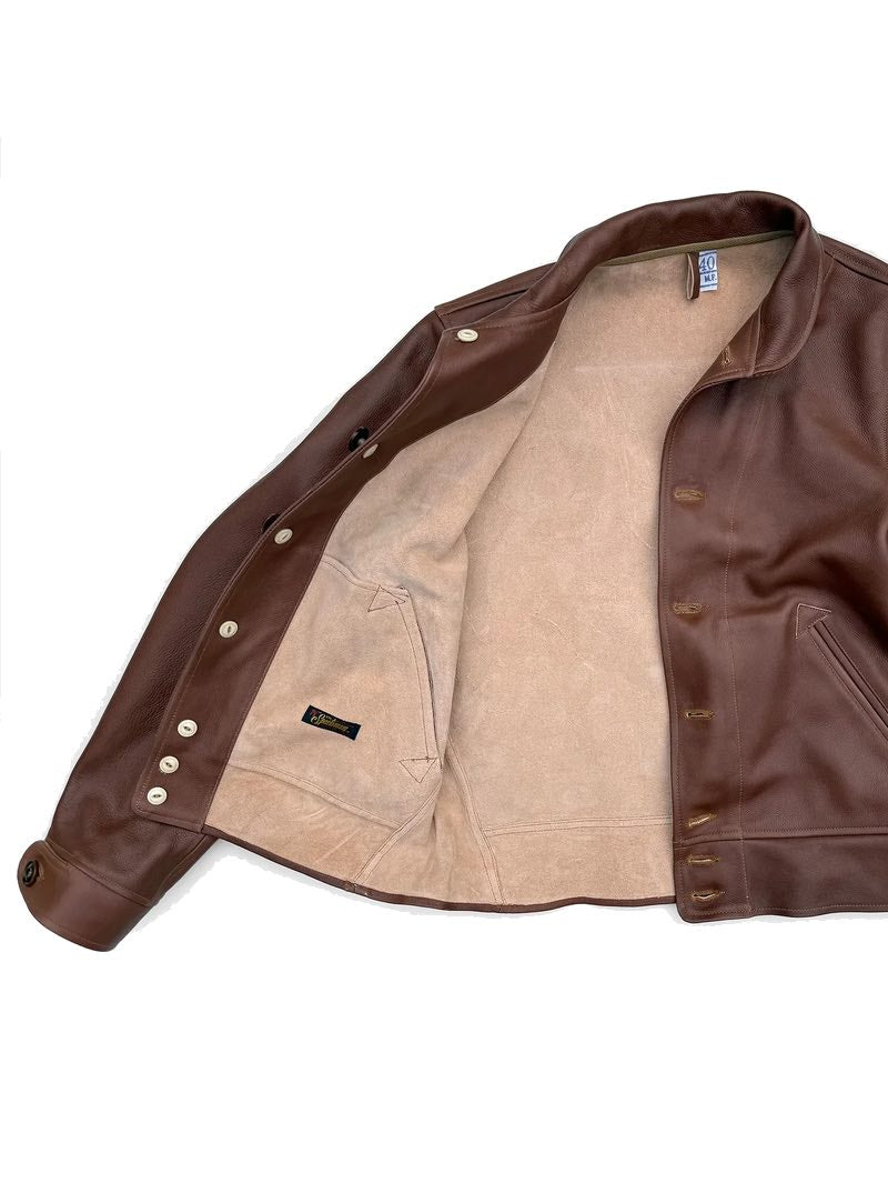 Mister Freedom Campus "Stud" Jacket "Bison" Brown Veg-Tan Leather