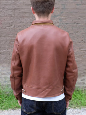 Mister Freedom Campus "Stud" Jacket "Bison" Brown Veg-Tan Leather