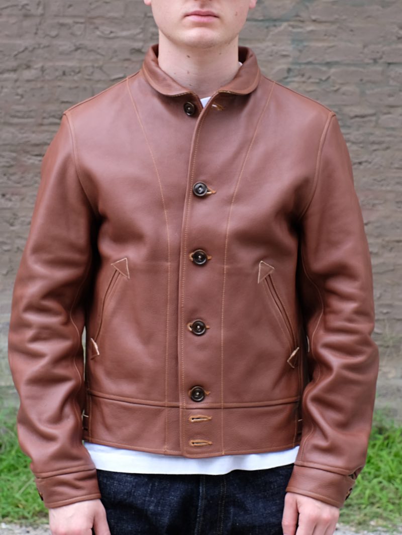 Mister Freedom Campus "Stud" Jacket "Bison" Brown Veg-Tan Leather