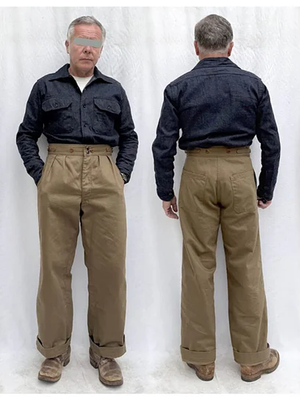 Mister Freedom Digger Katsuragi Drill Khaki Trousers