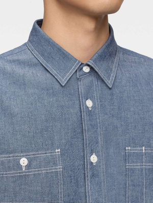 Momotaro MMLS3000 Indigo Triple Stitch Chambray Shirt
