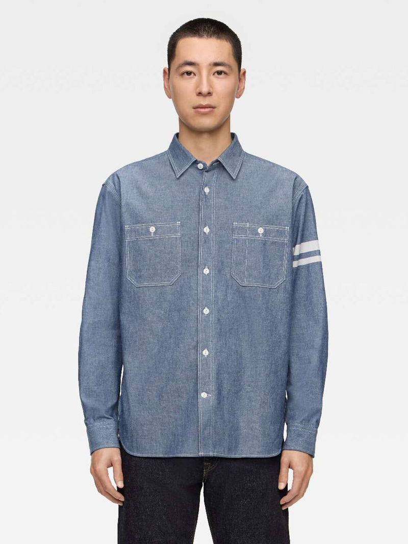 Momotaro MMLS3000 Indigo Triple Stitch Chambray Shirt