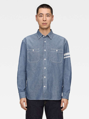 Momotaro MMLS3000 Indigo Triple Stitch Chambray Shirt - Mildblend Momotaro MMLS3000 Indigo Triple Stitch Chambray Shirt - Mildblend
