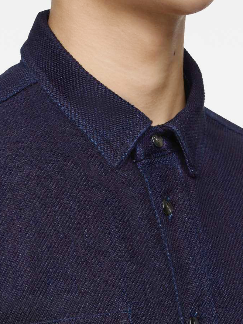 Momotaro MXLS1036 Triple Stitch Dobby Shirt Indigo