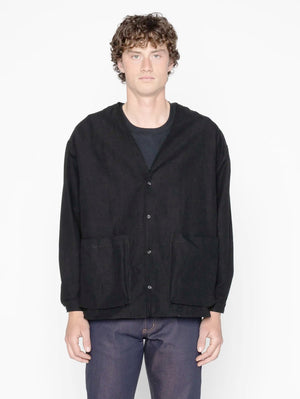 Naked & Famous Denim Black Wise Guy - Linen Blend Denim