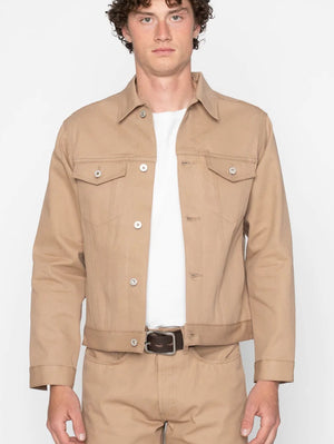 Naked & Famous Denim Denim Jacket Selvedge Slacks Beige