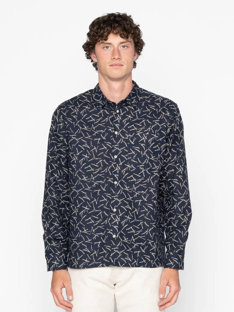 Naked & Famous Denim Indigo True Shirt - Matsuba Pine Needles