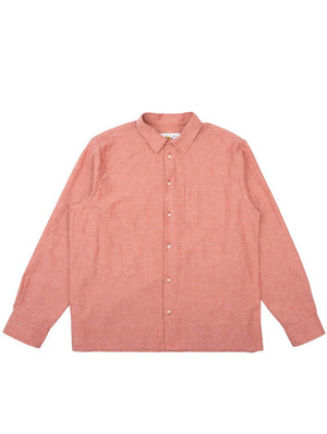 Naked & Famous Denim Red True Shirt Selvedge Chambray Shirt