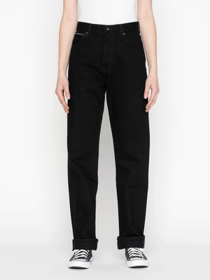 Naked & Famous Denim True Girl Solid Black Selvedge Washed - Black
