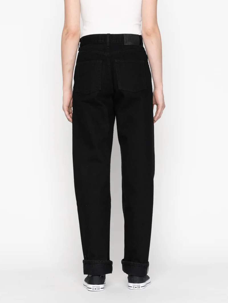 Naked & Famous Denim True Girl Solid Black Selvedge Washed - Black