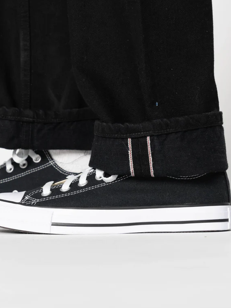 Naked & Famous Denim True Girl Solid Black Selvedge Washed - Black