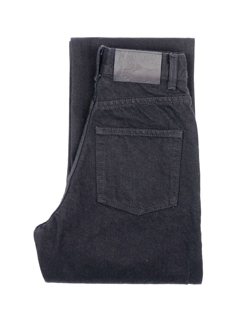 Naked & Famous Denim True Girl Solid Black Selvedge Washed - Black