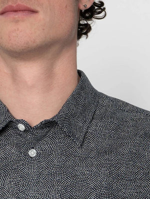 Naked & Famous Denim True Shirt - Dotted Waves - Indigo