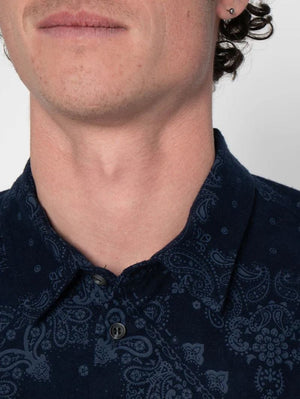 Naked & Famous Denim True Shirt - Indigo Brushed Hankercheif