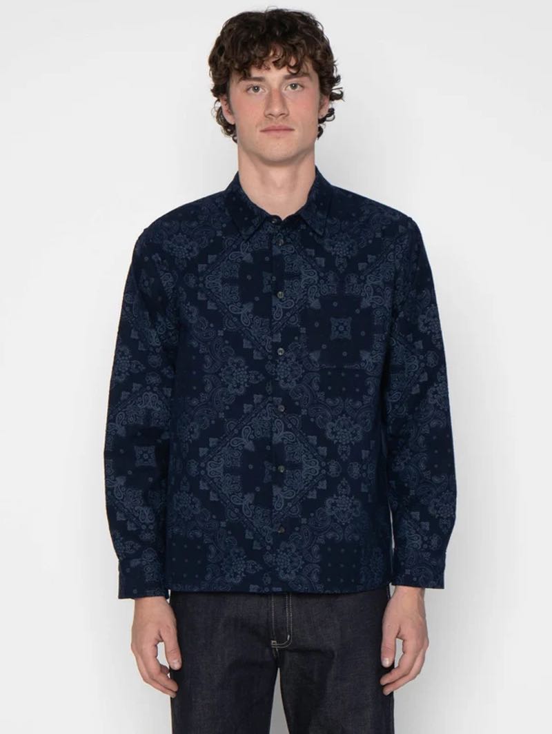 Naked & Famous Denim True Shirt - Indigo Brushed Hankercheif