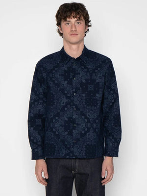 Naked & Famous Denim True Shirt - Indigo Brushed Hankercheif