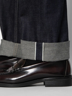 Naked & Famous Denim Weird Guy - Foxfibre (r) Green Weft - Indigo
