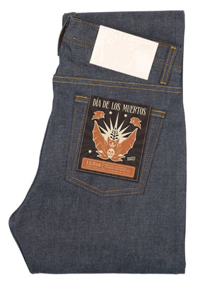 Naked & Famous  Denim Strong Guy Dia De Los Muertos Bat Selvedge Indigo