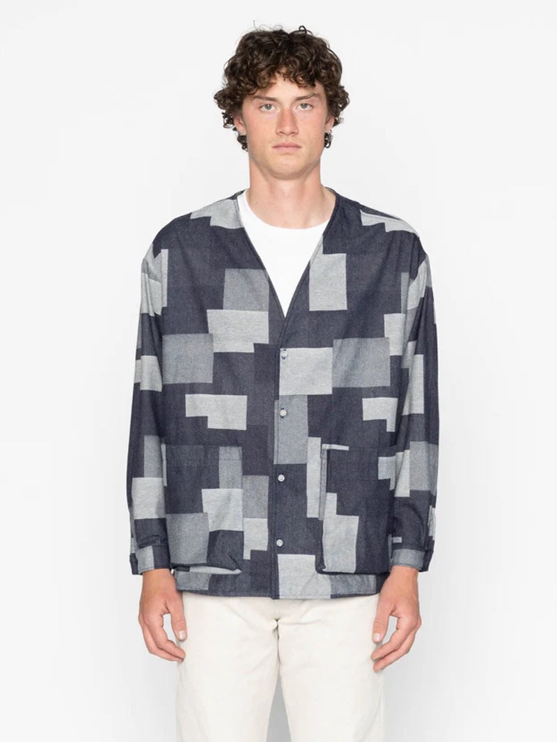 Naked & Famous Denim Wise Guy - Jacquard Denim - Indigo