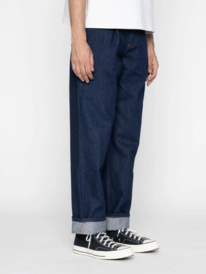 Naked & Famous Pleated Trouser - Vertical Slub Denim