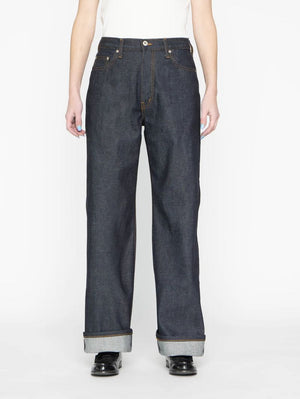 Naked & Famous Strong Girl Dia De Los Muertos Bat Selvedge Indigo