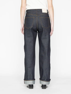 Naked & Famous Strong Girl Dia De Los Muertos Bat Selvedge Indigo