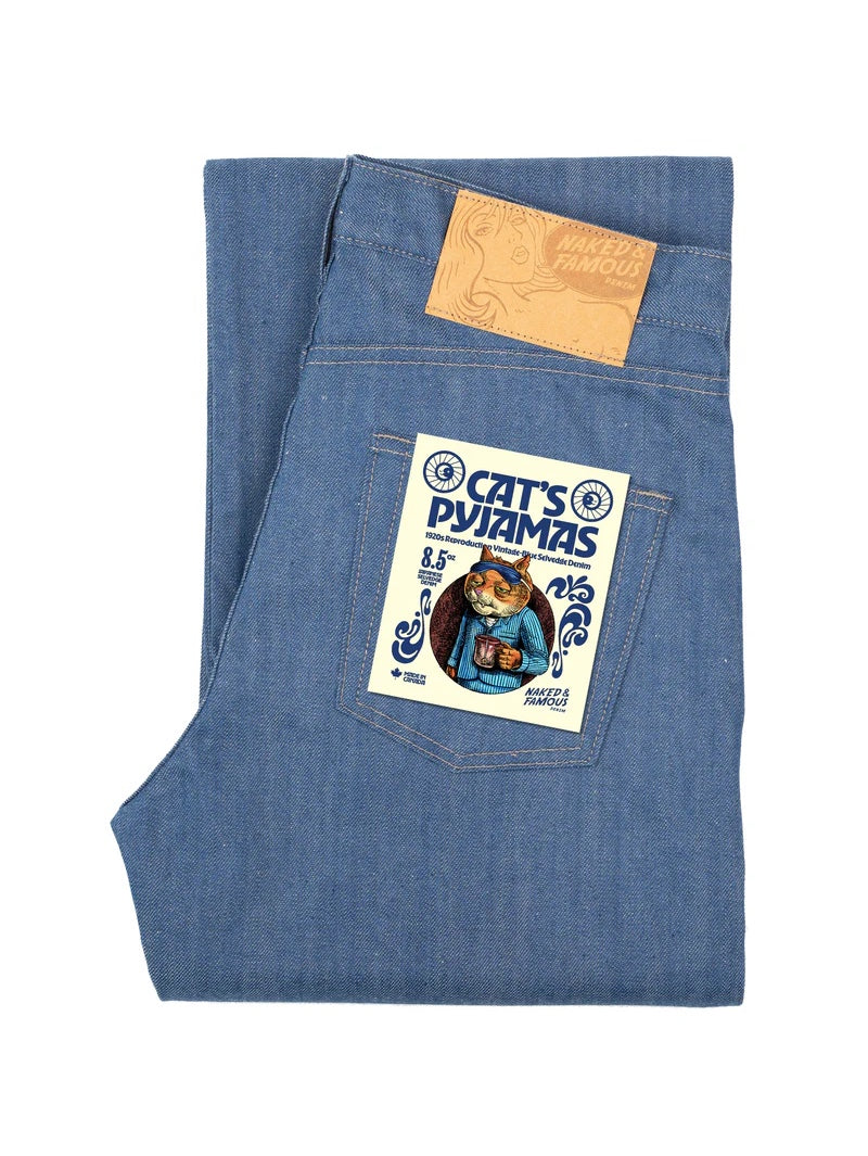 Naked & Famous Strong Guy Blue Cat’s Pajamas Selvedge Jeans