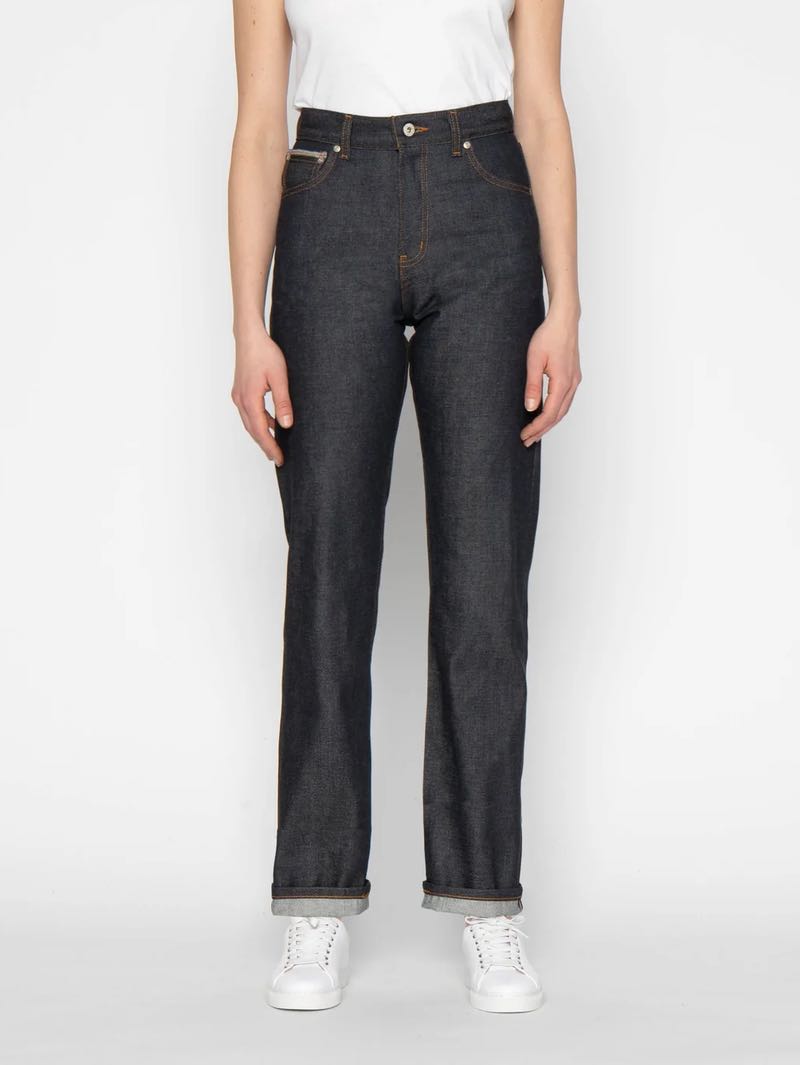 Naked & Famous True Girl Dia De Los Muertos Bat Selvedge Indigo