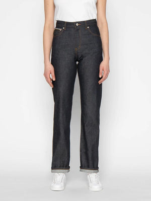 Naked & Famous True Girl Dia De Los Muertos Bat Selvedge Indigo