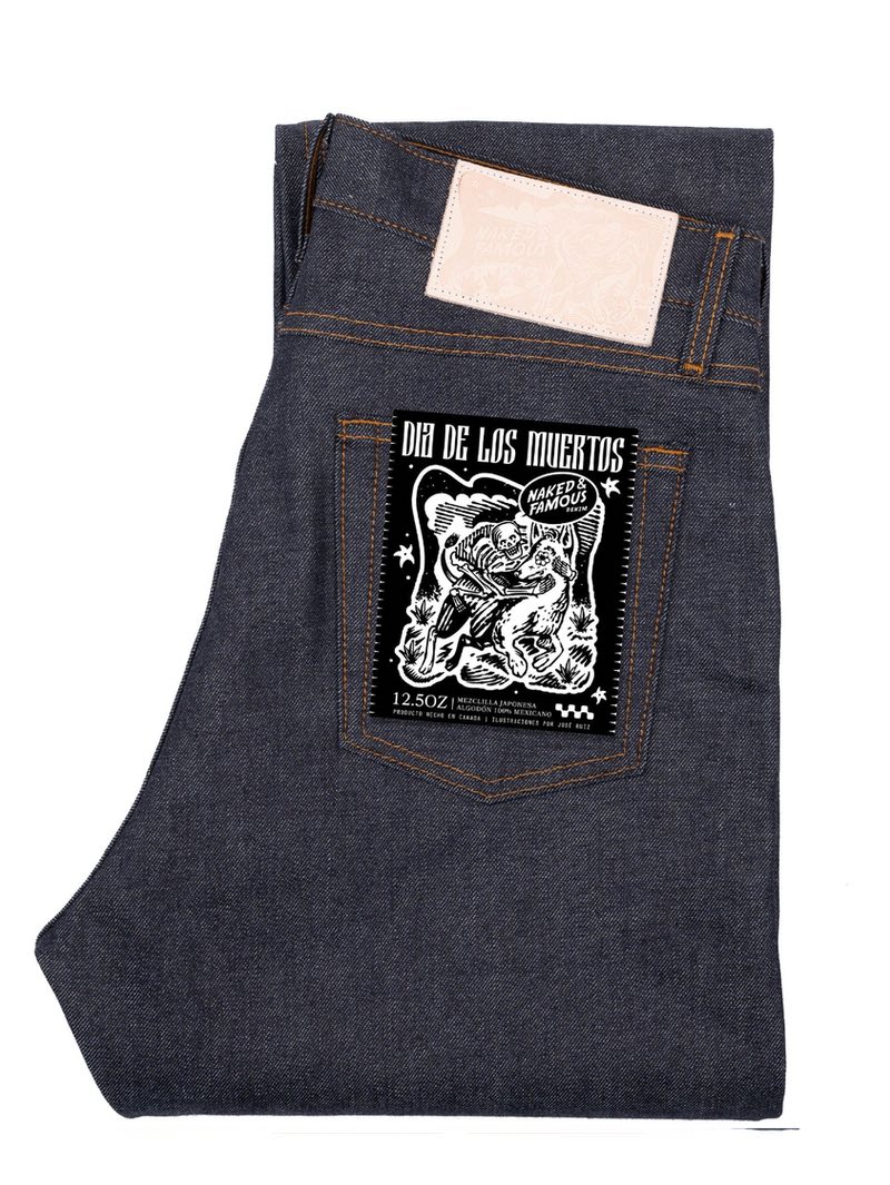 Naked & Famous True Guy - Dia De Los Muertos Selvedge - Indigo