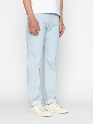 Naked & Famous True Guy Secret Agent Bleach Blue Jeans