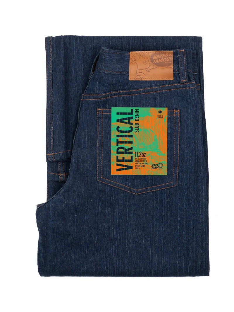Naked & Famous Women's Wide Wild West - Vertical Slub Denim