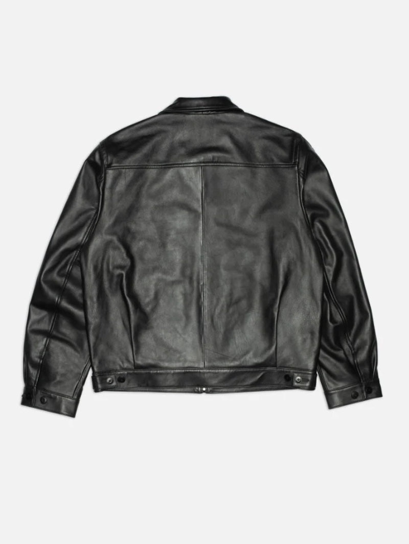 Nudie Jeans Black Blake Zip Jacket Leather - Mildblend Supply Co