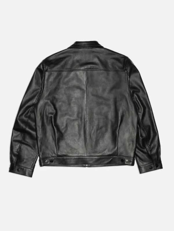 Nudie Jeans Black Blake Zip Jacket Leather - Mildblend Supply Co