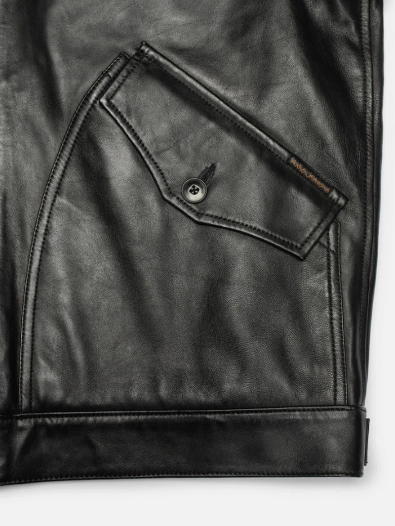 Nudie Jeans Black Blake Zip Jacket Leather - Mildblend Supply Co