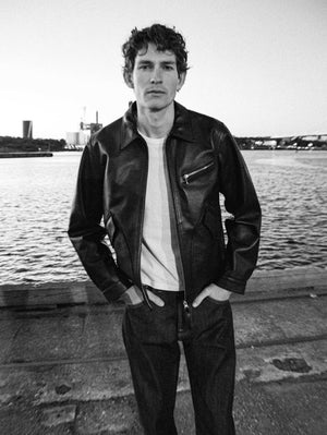 Nudie Jeans Black Blake Zip Jacket Leather