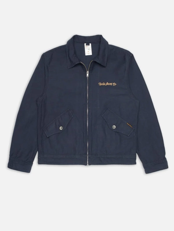 Nudie Jeans Navy Blake Zip Jacket Back Sateen Jacket - Mildblend Supply Co
