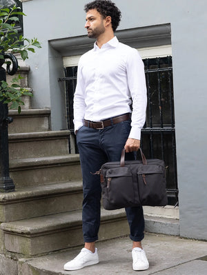 Property of… Coal Dark Brown Tommy Work Bag