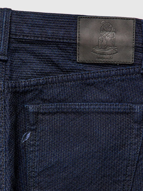 ぽんた38 Pure Blue Japan 1177-ID Sashiko Pants Relaxed Taper - Mildblend