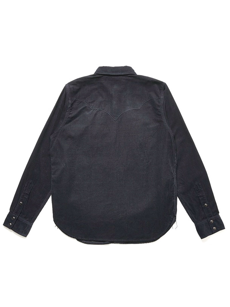 Pure Blue Japan 2236-IDBK Indigo Corduroy Curved Pocket Shirt