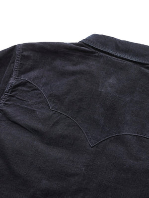 Pure Blue Japan 2236-IDBK Indigo Corduroy Curved Pocket Shirt