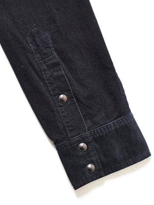 Pure Blue Japan 2236-IDBK Indigo Corduroy Curved Pocket Shirt