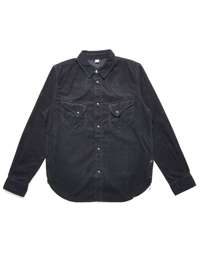 Pure Blue Japan 2236-IDBK Indigo Corduroy Curved Pocket Shirt
