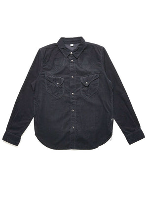 Pure Blue Japan 2236-IDBK Indigo Corduroy Curved Pocket Shirt