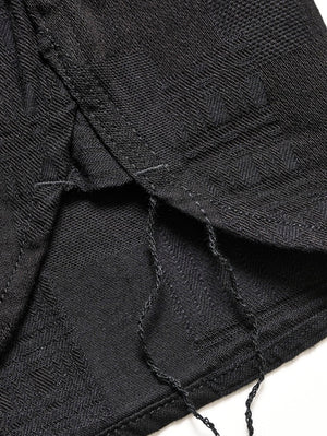 Pure Blue Japan 2239-BK Jacquard Patchwork Shirt - Double Black