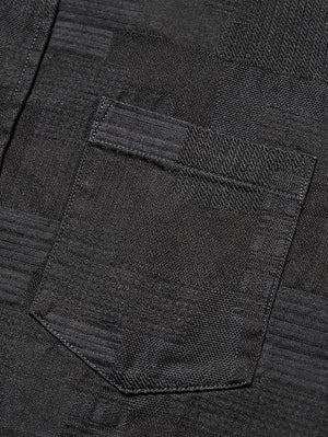 Pure Blue Japan 2239-BK Jacquard Patchwork Shirt - Double Black