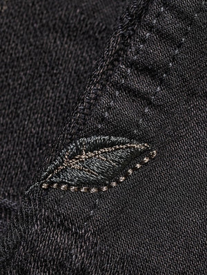 Pure Blue Japan 2239-BK Jacquard Patchwork Shirt - Double Black