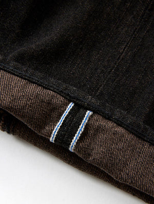 Pure Blue Japan TCD-013-BR 14.5oz Teacore Black x Brown Denim Slim Tapered